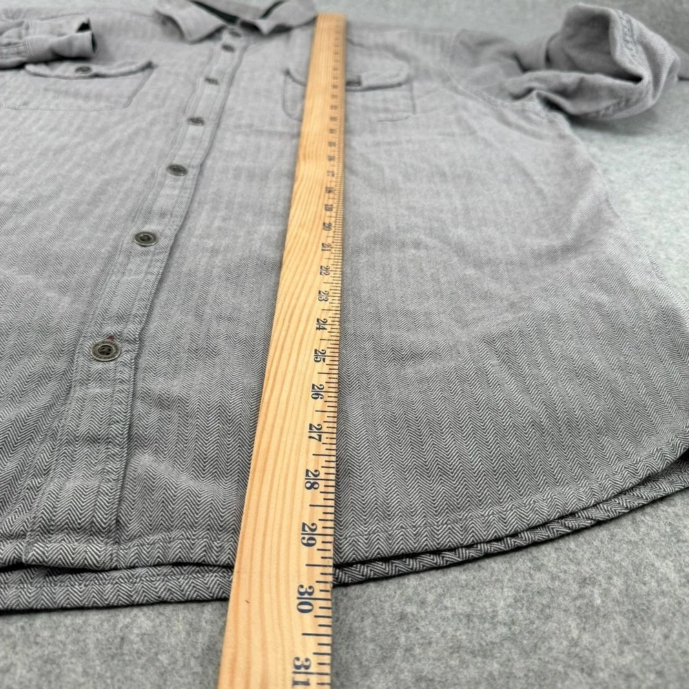 prAna Shirt Mens XX Large Gray Long‎ Sleeve Organic Cotton Button Up M23170384